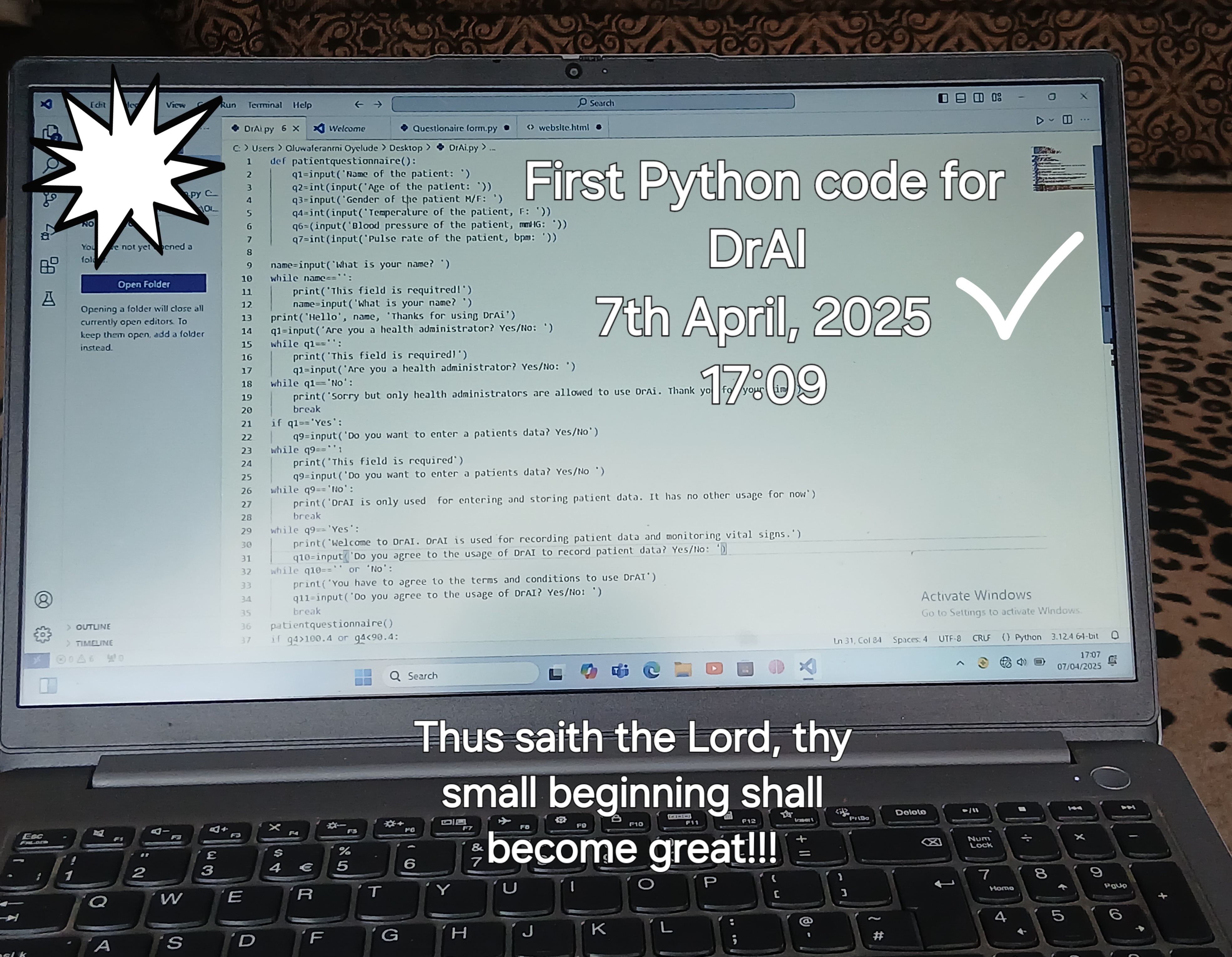 early python code from freecodecamp